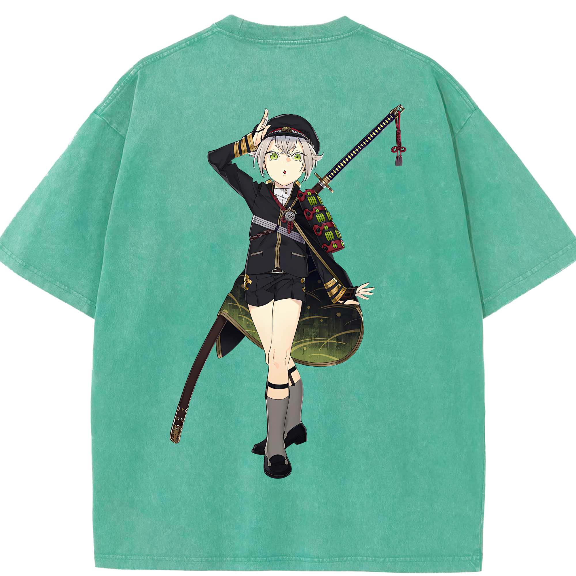 （画像用） 刀剣乱舞 Touken Ranbu 綿100% ヴィンテージ風 半袖Tシャツ（背面プリント）
